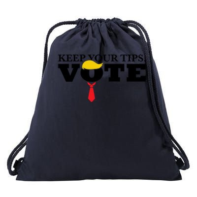 Keep Your Tips Vote Trump 2024 Im Voting Convicted Felon Drawstring Bag