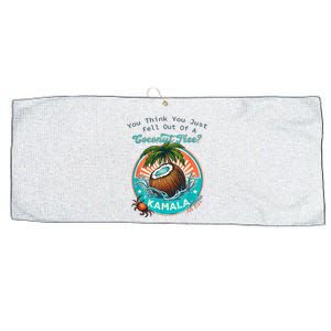 Kamala You Think You Just Fell Out Of A Coconut Tree Funny Large Microfiber Waffle Golf Towel