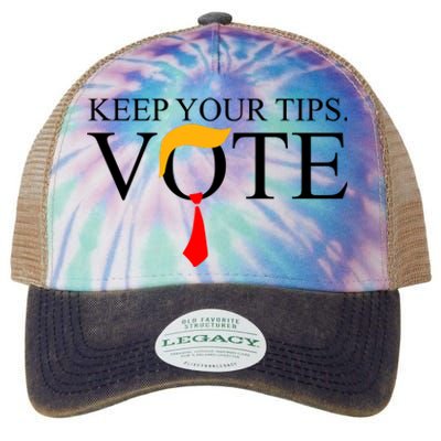 Keep Your Tips Vote Trump 2024 Im Voting Convicted Felon Legacy Tie Dye Trucker Hat