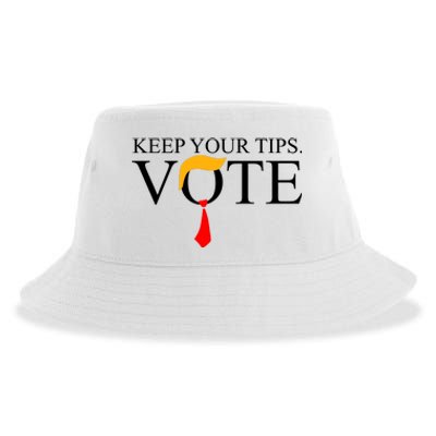 Keep Your Tips Vote Trump 2024 Im Voting Convicted Felon Sustainable Bucket Hat