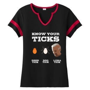 Know Your Ticks Joe Biden Gop Trump 2020 Funny Sleepy Creepy Gift Ladies Halftime Notch Neck Tee