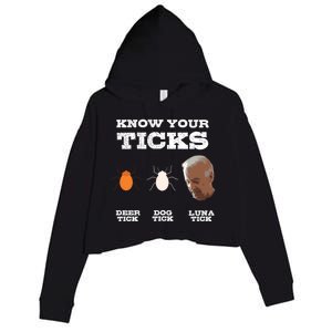 Know Your Ticks Joe Biden Gop Trump 2020 Funny Sleepy Creepy Gift Crop Fleece Hoodie