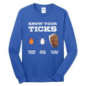 Know Your Ticks Joe Biden Gop Trump 2020 Funny Sleepy Creepy Gift Tall Long Sleeve T-Shirt