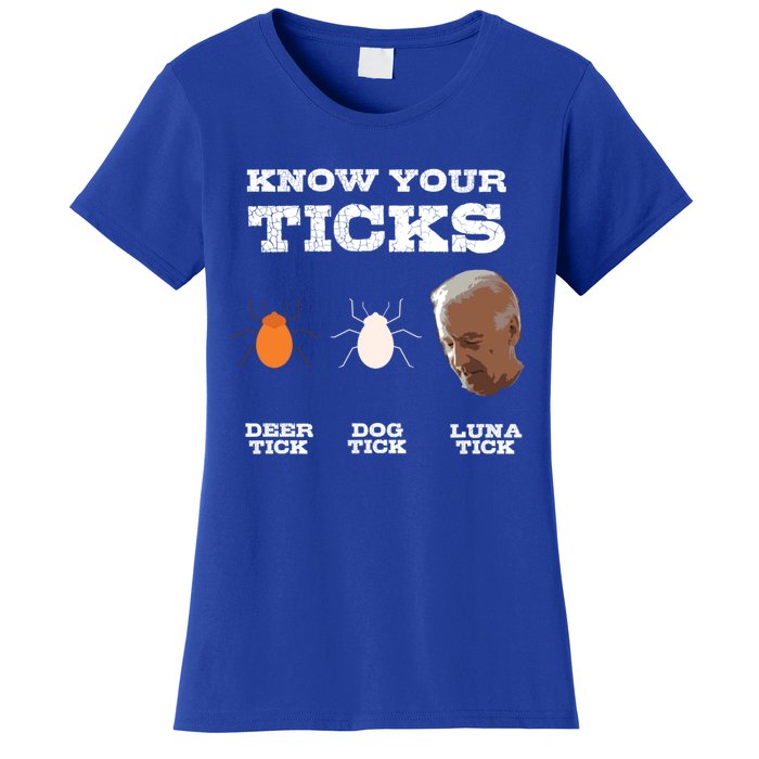 Know Your Ticks Joe Biden Gop Trump 2020 Funny Sleepy Creepy Gift Women's T-Shirt