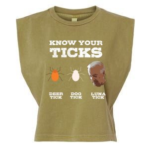 Know Your Ticks Joe Biden Gop Trump 2020 Funny Sleepy Creepy Gift Garment-Dyed Women's Muscle Tee