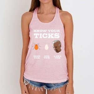 Know Your Ticks Joe Biden Gop Trump 2020 Funny Sleepy Creepy Gift Women's Knotted Racerback Tank