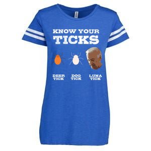 Know Your Ticks Joe Biden Gop Trump 2020 Funny Sleepy Creepy Gift Enza Ladies Jersey Football T-Shirt