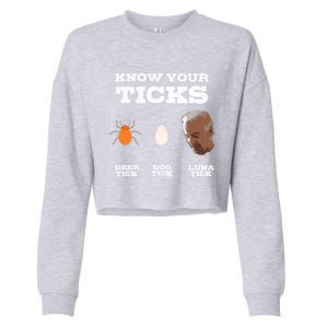 Know Your Ticks Joe Biden Gop Trump 2020 Funny Sleepy Creepy Gift Cropped Pullover Crew