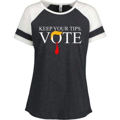 Keep Your Tips Vote Trump 2024 IM Voting Convicted Felon Enza Ladies Jersey Colorblock Tee