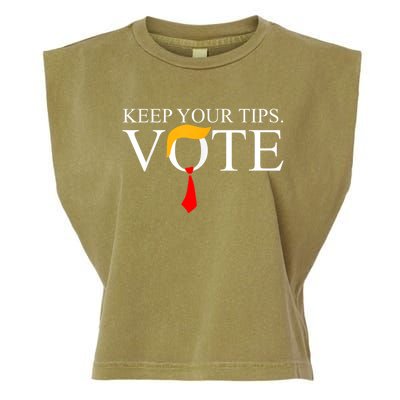 Keep Your Tips Vote Trump 2024 IM Voting Convicted Felon Garment-Dyed Women's Muscle Tee