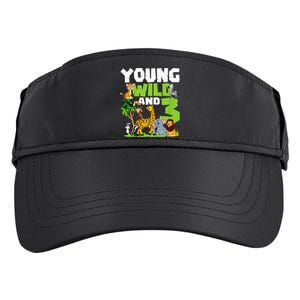 Kids Young Wild And 3 Safari Animal Themed 3rd Birthday Party Adult Drive Performance Visor