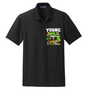 Kids Young Wild And 3 Safari Animal Themed 3rd Birthday Party Dry Zone Grid Polo