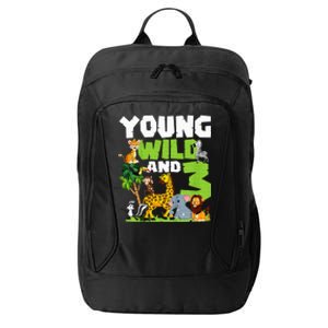 Kids Young Wild And 3 Safari Animal Themed 3rd Birthday Party City Backpack