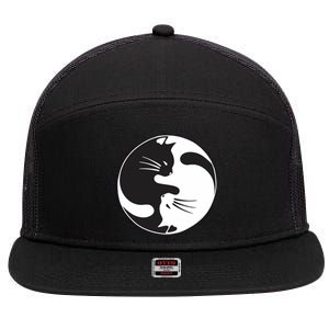 Kawaki Ying Yang Cat 7 Panel Mesh Trucker Snapback Hat