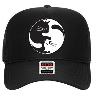 Kawaki Ying Yang Cat High Crown Mesh Back Trucker Hat