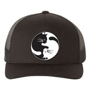 Kawaki Ying Yang Cat Yupoong Adult 5-Panel Trucker Hat