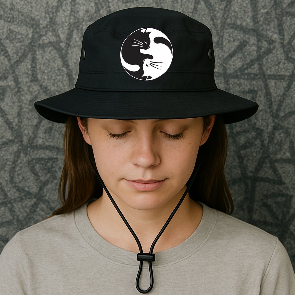 Kawaki Ying Yang Cat Bucket Hat
