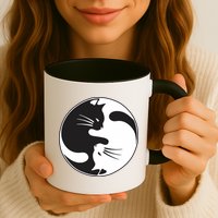 Kawaki Ying Yang Cat Mug