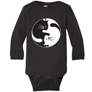 Kawaki Ying Yang Cat Baby Long Sleeve Bodysuit