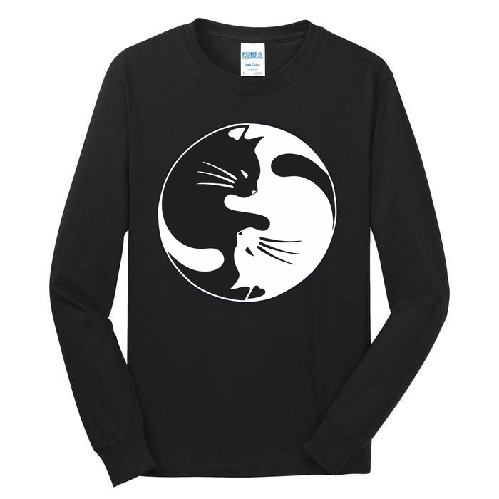 Kawaki Ying Yang Cat Tall Long Sleeve T-Shirt