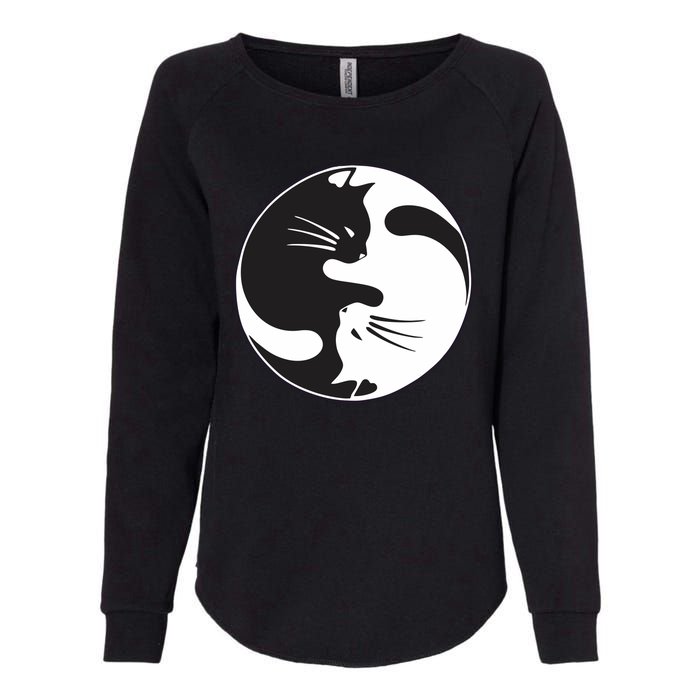 Kawaki Ying Yang Cat Womens California Wash Sweatshirt