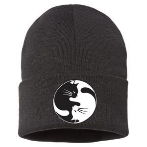 Kawaki Ying Yang Cat Sustainable Knit Beanie