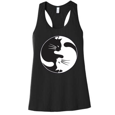 Kawaki Ying Yang Cat Women's Racerback Tank