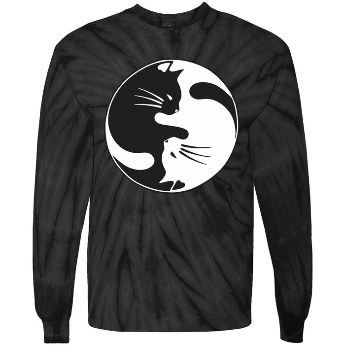 Kawaki Ying Yang Cat Tie-Dye Long Sleeve Shirt