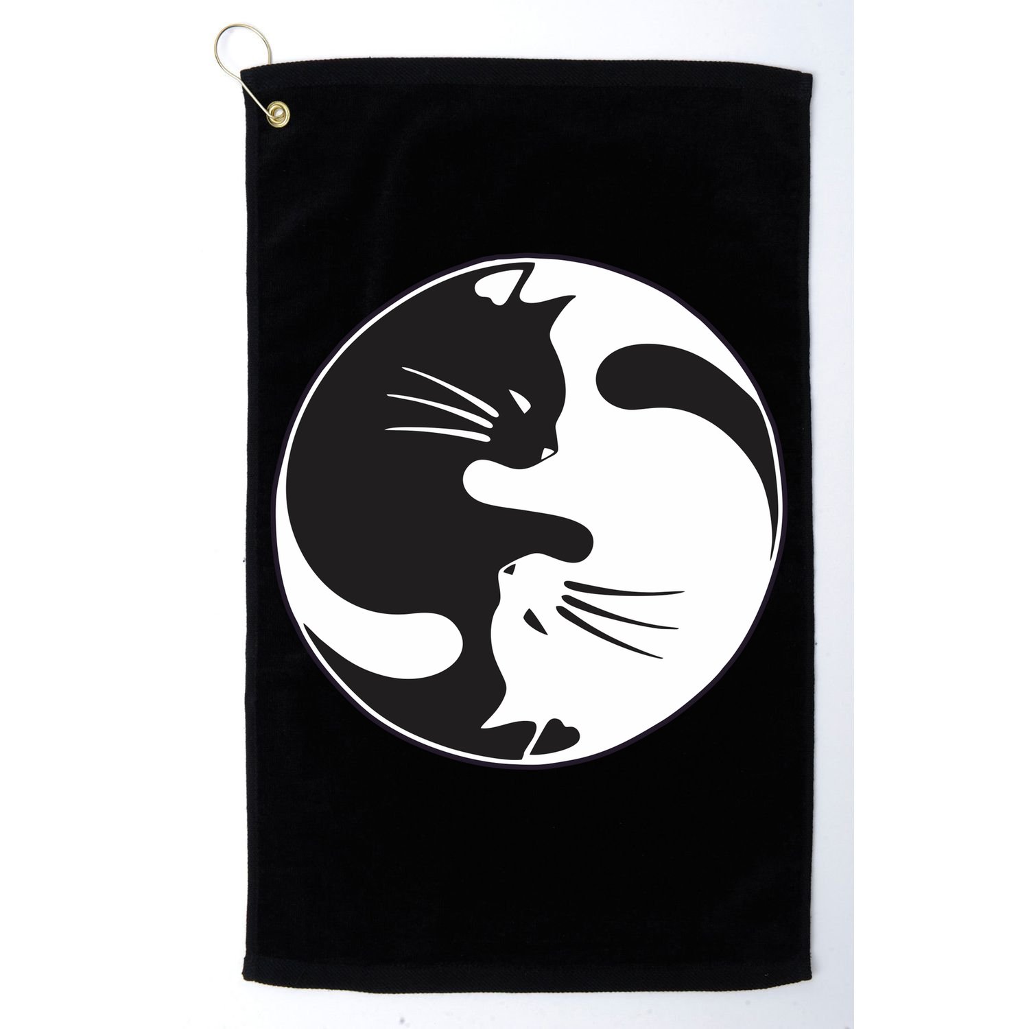 Kawaki Ying Yang Cat Golf Towel