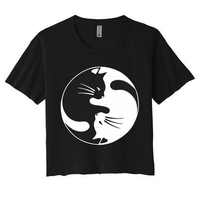 Kawaki Ying Yang Cat Crop Top