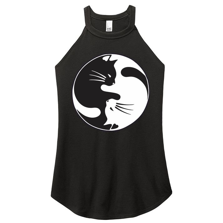 Kawaki Ying Yang Cat Women's Perfect Tri Rocker Tank