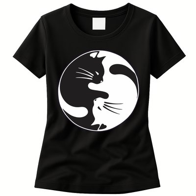 Kawaki Ying Yang Cat Womens T-Shirt