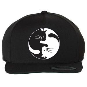 Kawaki Ying Yang Cat Wool Snapback Cap