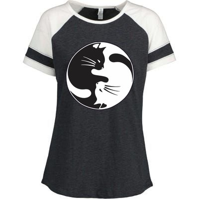 Kawaki Ying Yang Cat Enza Ladies Jersey Colorblock Tee