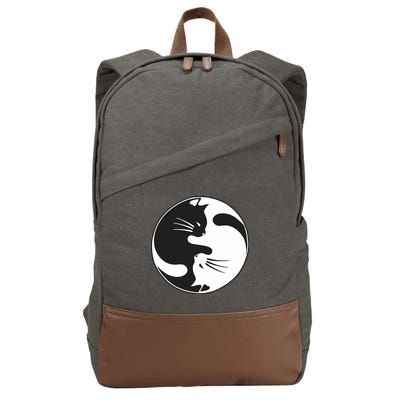Kawaki Ying Yang Cat Cotton Canvas Backpack