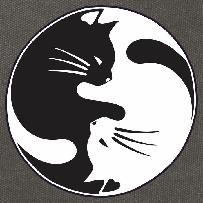 Kawaki Ying Yang Cat Cotton Canvas Backpack