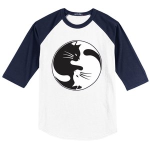 Kawaki Ying Yang Cat Baseball Sleeve Shirt