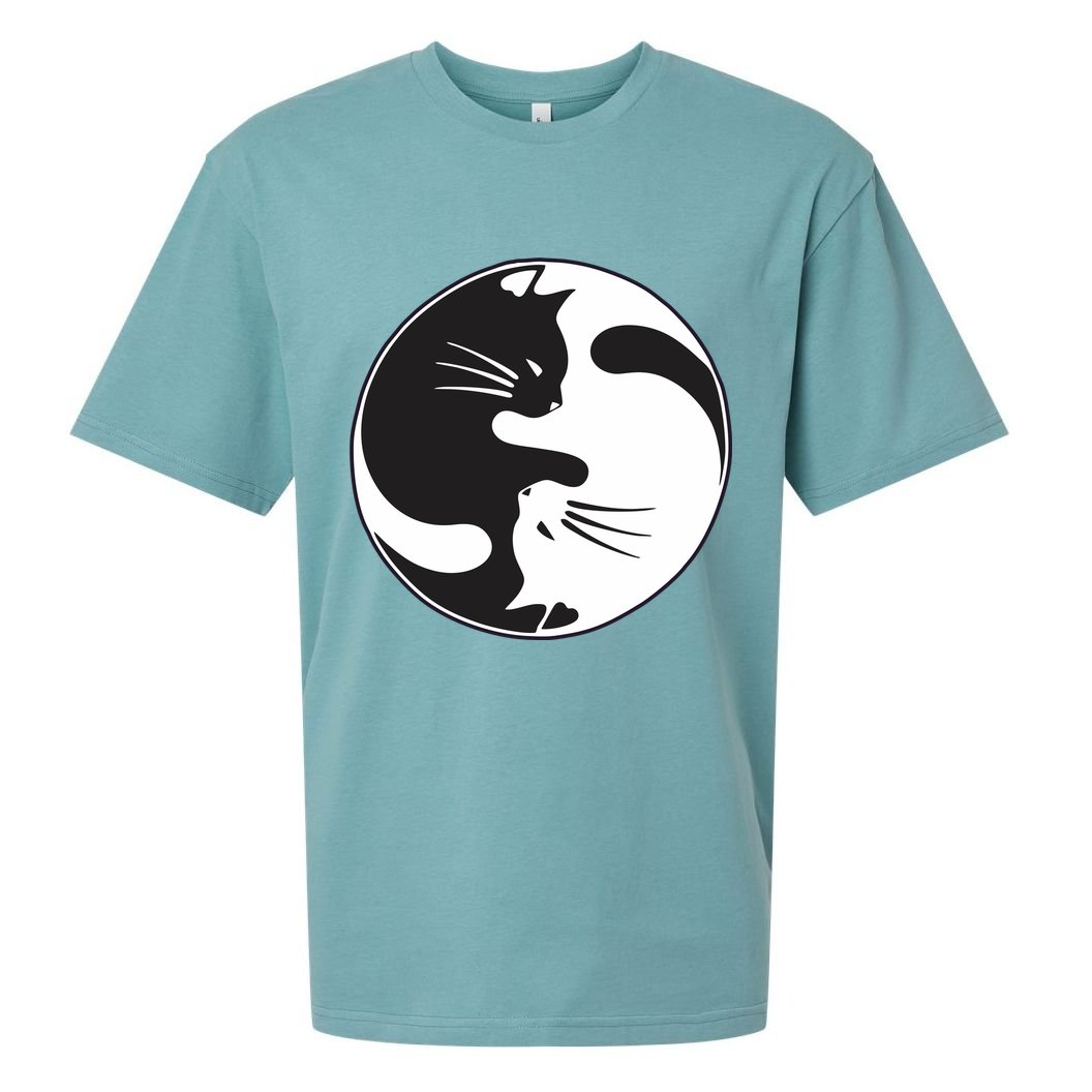Kawaki Ying Yang Cat Sueded Cloud Jersey T-Shirt