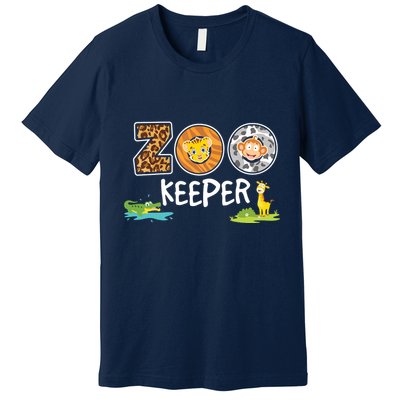 Kids Zookeeper Costume African Savanna Zoo Keeper Animals Lover Premium T-Shirt