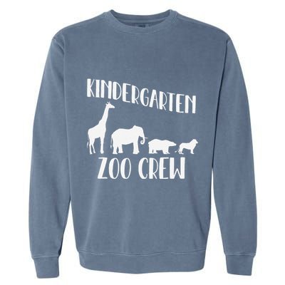 Kindergarten Zoo Crew Funny Circus Animal Lover Back School Garment-Dyed Sweatshirt