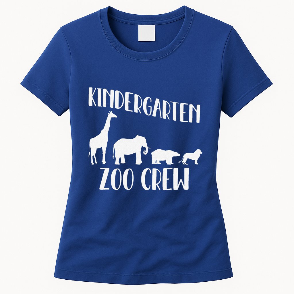 Kindergarten Zoo Crew Funny Circus Animal Lover Back School Womens T-Shirt
