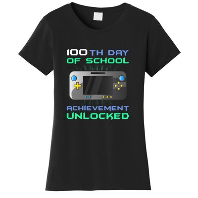 Level 100th Achievement Unlocked100 Days Of School Women's T-Shirt