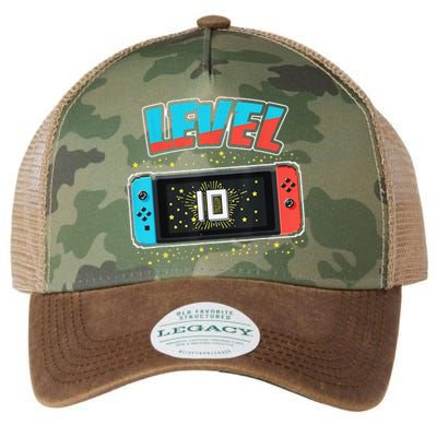 Level 10 Birthday 10 Years Old Video Games Gifts Legacy Tie Dye Trucker Hat