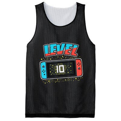 Level 10 Birthday 10 Years Old Video Games Gifts Mesh Reversible Basketball Jersey Tank