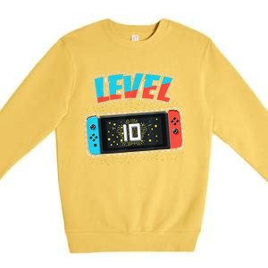 Level 10 Birthday 10 Years Old Video Games Gift Premium Crewneck Sweatshirt