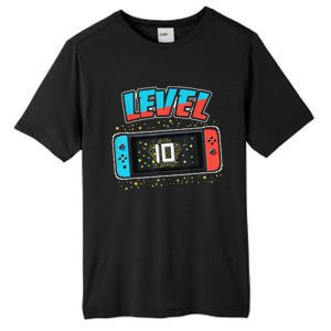 Level 10 Birthday 10 Years Old Video Games Gift Tall Fusion ChromaSoft Performance T-Shirt