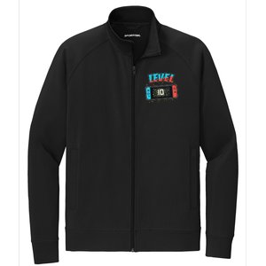 Level 10 Birthday 10 Years Old Video Games Gift Stretch Full-Zip Cadet Jacket