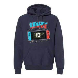 Level 10 Birthday 10 Years Old Video Games Gift Premium Hoodie