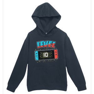 Level 10 Birthday 10 Years Old Video Games Gift Urban Pullover Hoodie