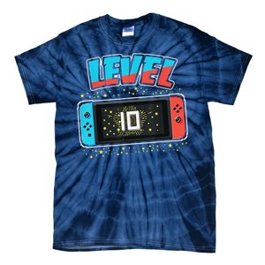 Level 10 Birthday 10 Years Old Video Games Gift Tie-Dye T-Shirt